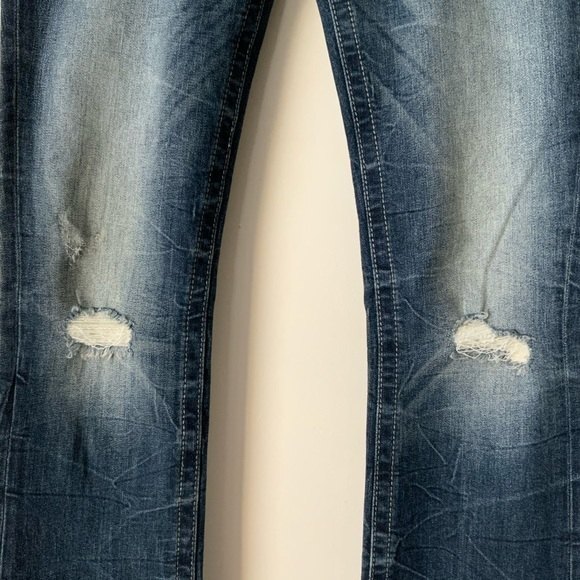 Miss Me Signature Distressed Flap Pocket Slim Boot Jeans Blue 25 - Picture 8 of 11